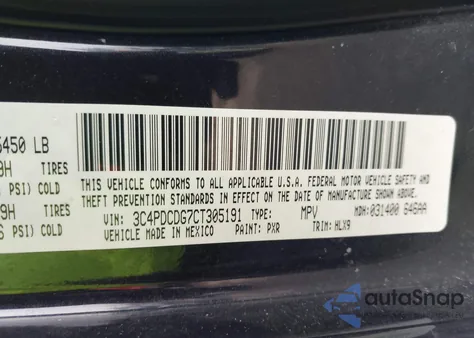 2012 Dodge Journey Crew from USA, damaged, VIN 3C4PDCDG7CT305191